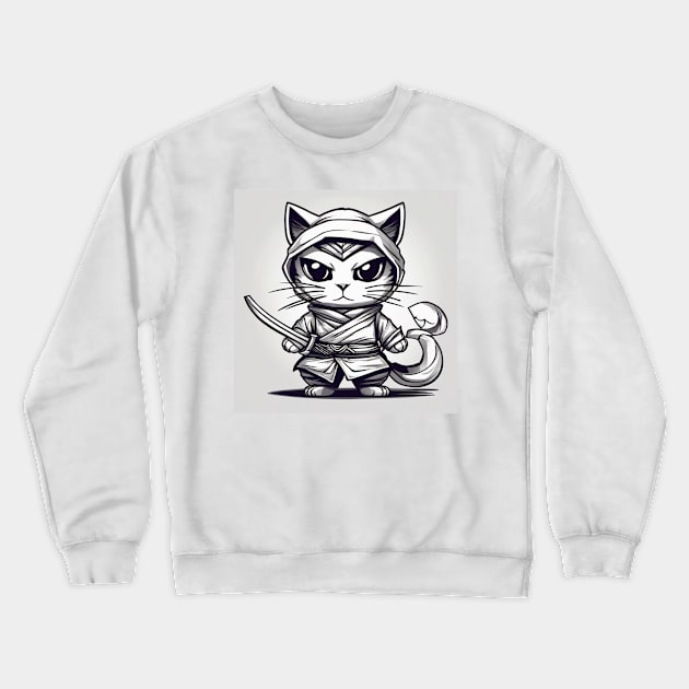 ninja kitten Crewneck Sweatshirt by OWLS store